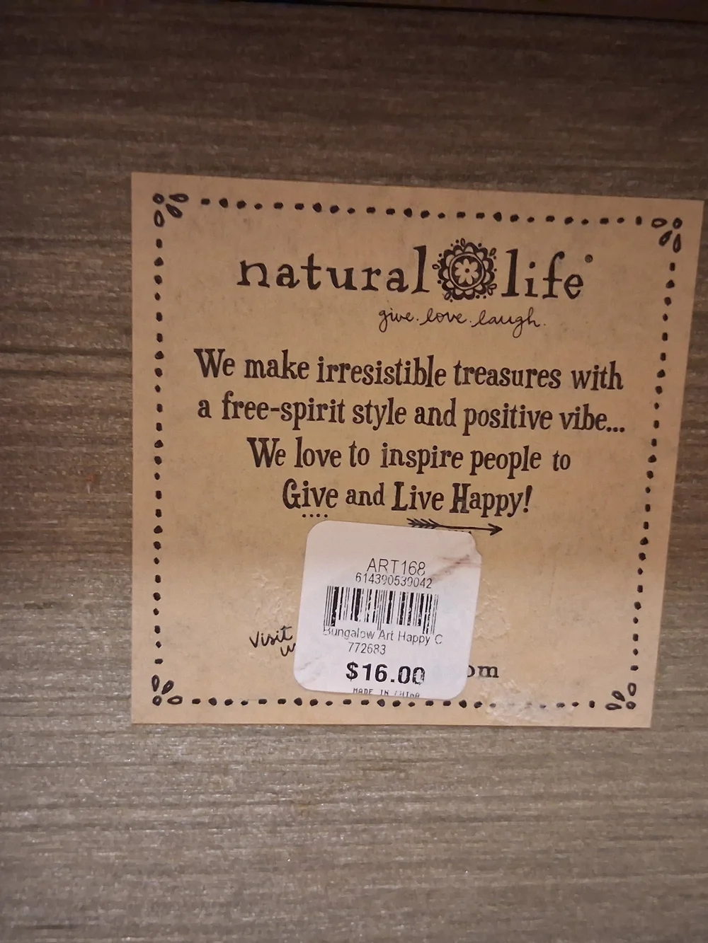 Natural Life Wooden Boho Block Sign